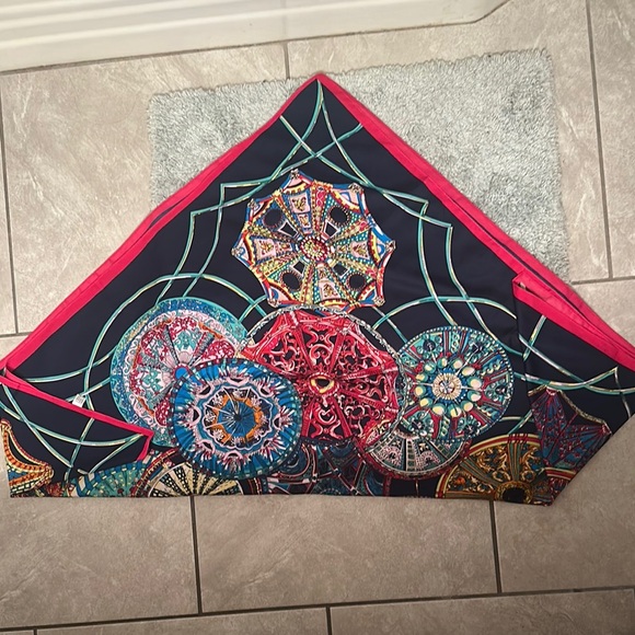 Accessories - Vibrant Mandala Print silk Scarf